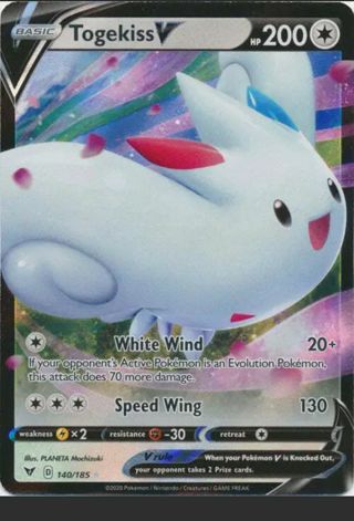 NM Ultra Rare Togekiss V Pokemon card TCG SWSH