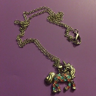 STOCKING STUFFER-New Zircon Unicorn Necklace Read description before bidding 