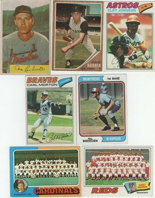 Set of 7 Vintage Baseball w/54 Bowman & 62 Topps!