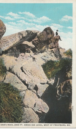 Vintage Used Postcard: 1936 Dan's Rock, west of Frostburg, MD