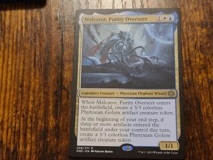 Magic the gathering mtg Malcator Purity Overseer rare card Phyrexia All Will Be One