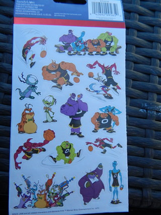 Fun sheet of colorful SPACE JAM 25th ANNIVERSARY stickers