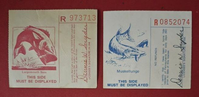 Two Fishing License 1978 and 1979