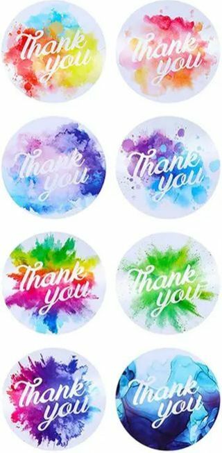 ⭕SPECIAL⭕(36) 1" COLORFUL 'Thank you' STICKERS!!⭕