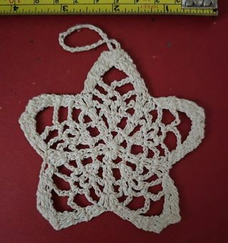 Two Stiffened Crochet Flower Snowflake