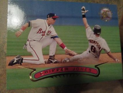 1996 TOPPS STADIUM CLUB CHIPPER JONES ATLANTA BRAVES BASEBALL CARD# 10