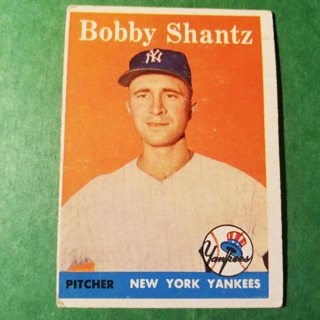 1958 - TOPPS EXMT - NRMT BASEBALL - CARD NO. 419 - BOBBY SHANTZ - YANKEES - BV= $10