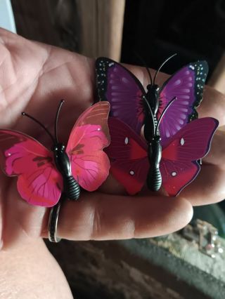 3 beautiful butterfly hairclips.