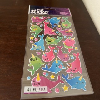 Sticko whale/unicorn stickers 