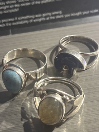 3 vintage Sterling Silver Rings 