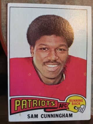 1975 TOPPS SAM CUNNINGHAM NEW ENGLAND PATRIOTS FOOTBALL CARD# 13