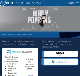 Mary Poppins HD Digital Movie Code