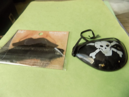 Pirate eyepatch and mustache kit NIP