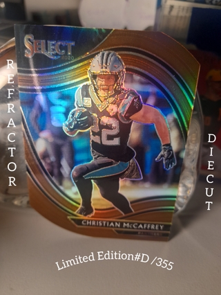 2021 Christian McCaffrey Die Cut Refract #D 355 Copper