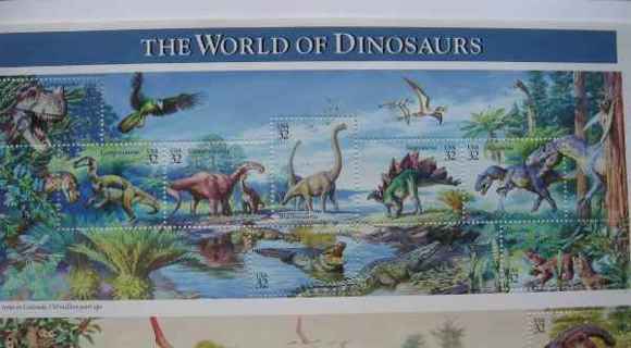 5 NEW 32CENT DINOSAUR STAMPS=USA