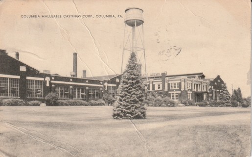 Vintage Used Postcard: (a2): 1958 Columbia Malleable Castings Corp, Columbia, PA