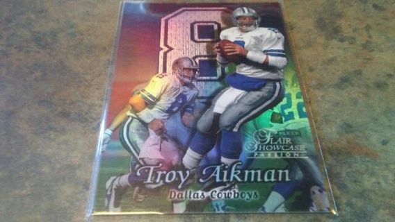 1999 FLAIR SHOWCASE PASSION TROY AIKMAN DALLAS COWBOYS FOOTBALL CARD# ROW 2 SEAT 33 HALL OF FAMER