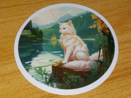 Cat Cute new one vinyl laptop sticker no refunds regular mail very nice win 2 or more get bonus