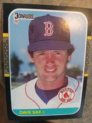 1987 DONRUSS DAVE SAX BOSTON RED SOX BASEBALL CARD# 647