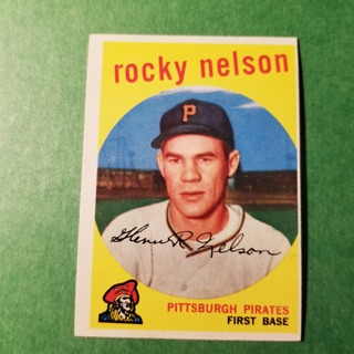 1959 - TOPPS BASEBALL CARD NO. 446 - ROCKY NELSON - PIRATES - SHARP