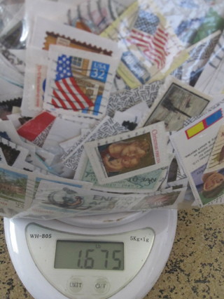 Massive 1.6 Pound Stamp Horde - Unsearched Stuffed 1 Gal Bag - 1000's