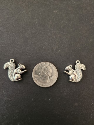 (2) Cute 3D Squirrel Charms - Perfect for Earrings!