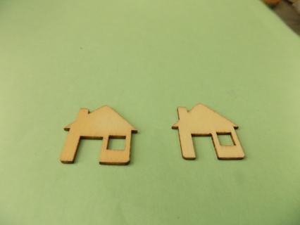 Set of 2 wooden house shapes # 2 for crafts