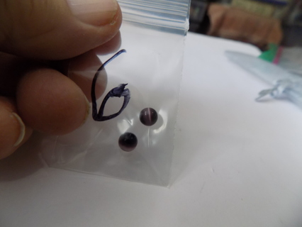 2 dark purple cats eye beads # 6