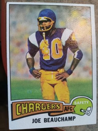 1975 TOPPS JOE BEAUCHAMP SAN DIEGO CHARGERS FOOTBALL CARD# 124