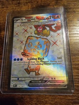 Pokemon Eiscue EX 210/197 secret rare card