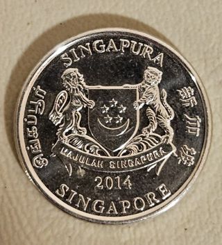 2014 Singapore 20 Cents Coin