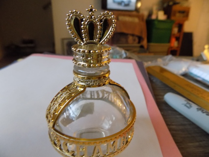 Royal Chambord empy mini bottle with crown on lid 3 1/2 tall 