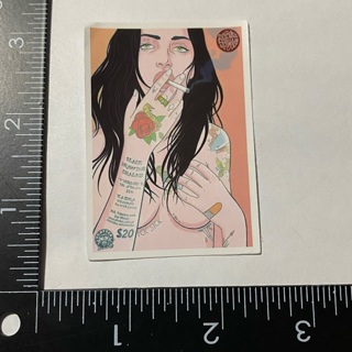 Sexy smoking lady large sticker decal NEW 