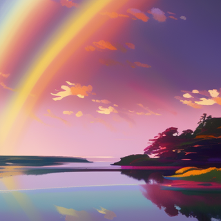 Listia Digital Collectible: Colors of the rainbow over ocean / sea