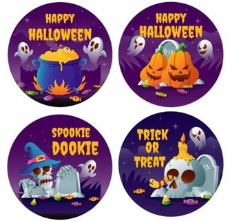 ➡️NEW⭕(8) 1" HALLOWEEN STICKERS!! SPOOKY DOOKIE