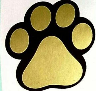 ↗️⭕(2) 1.5" PAWS GOLD FOIL STICKERS!!⭕