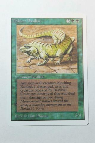 Thicket Basilisk GOUGED Revised 3rd Edition #218 Magic The Gathering 1994 MTG Card