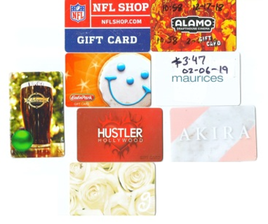 GIFTCARDS $93.79 TOTAL PHYSICAL GIFT CARDS LOT [$93.79] FREE SHIPPING