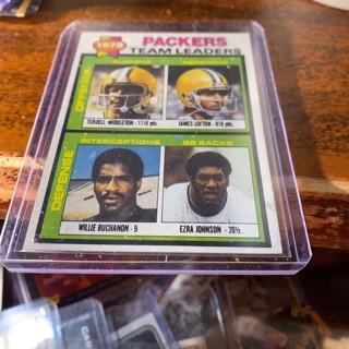 1978 topps packers team ldrs checklist football card 