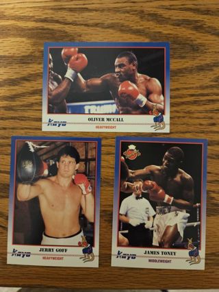 1991 KAYO Boxing trading cards.