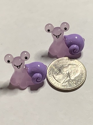 SNAILS~#5~PURPLE~SET OF 2 SNAILS~GLOW IN THE DARK~FREE SHIPPING!