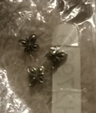 9pc hole in center butterfly tiny charm flat stone Hematite bead ends or charms ect