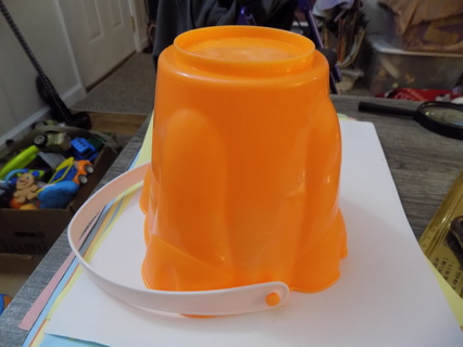 Orange sand castle bucket mold with handle