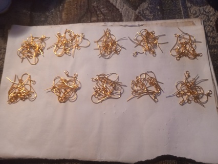 20 Gold Tone Earring Hooks