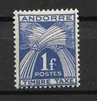 1946 Andorra (French) ScJ33 1F Postage Due MH