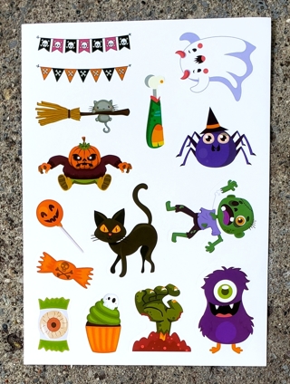 HALLOWEEN GLOSSY STICKERS STYLE 1