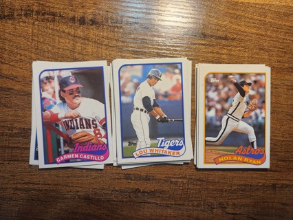 Lot of 15+ 1989 Topps Baseball Cards - Astros - Tigers - Indians - Nolan Ryan