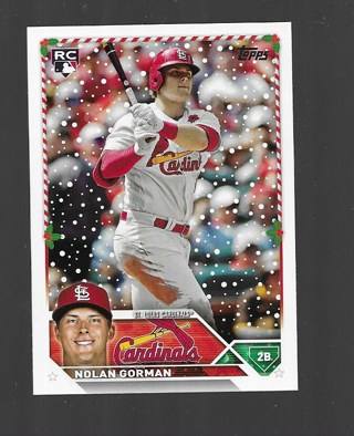 2023 TOPPS HOLIDAY NOLAN GORMAN ROOKIE #18