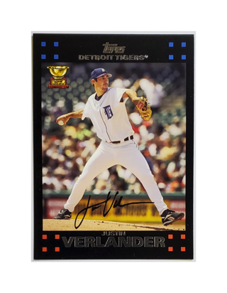 JUSTIN VERLANDER ROOKIE CUP TROPHY 2007 TOPPS #160, TIGERS, ROY MVP CY