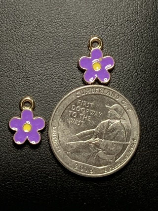 LILAC FLORAL CHARMS~#18~SET OF 2~FREE SHIPPING!